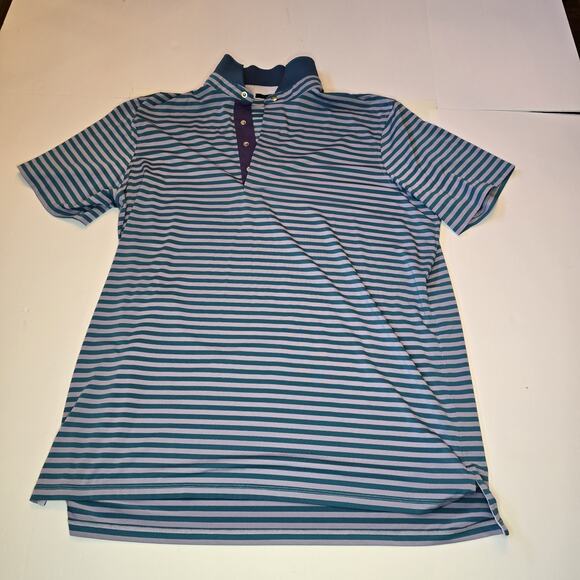 Greyson Other - Greyson Polo Shirt Mens XL Blue Striped Golf Performance Short Sleeve
